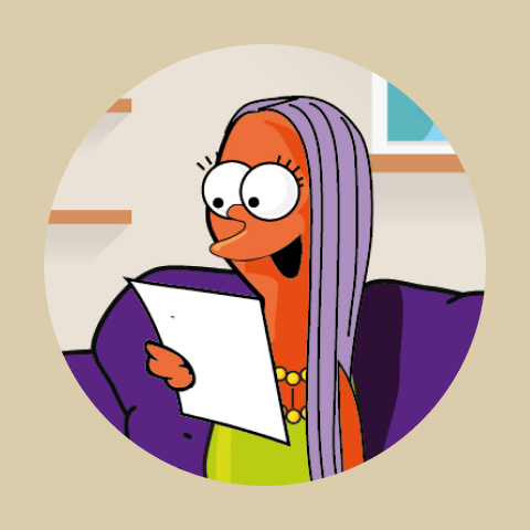 Illustration d'une femme en train de regarder un document