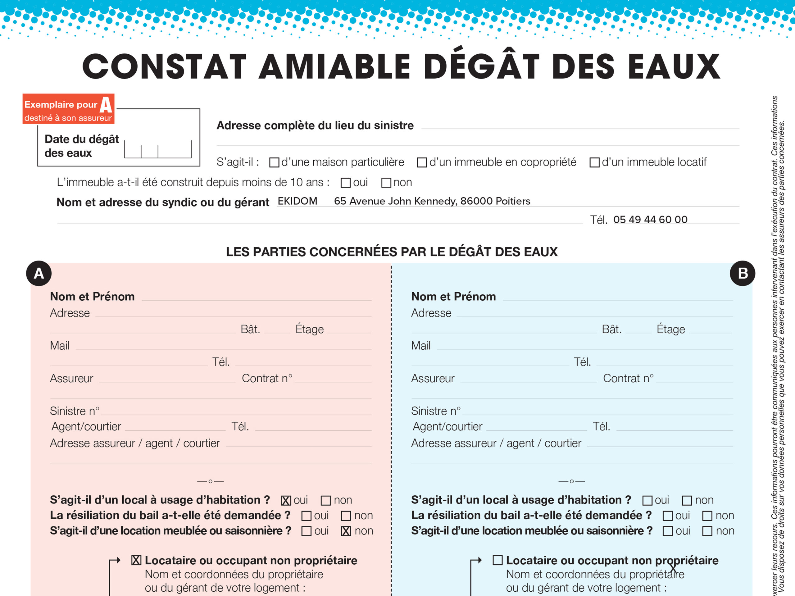 Constat dégâts des eaux