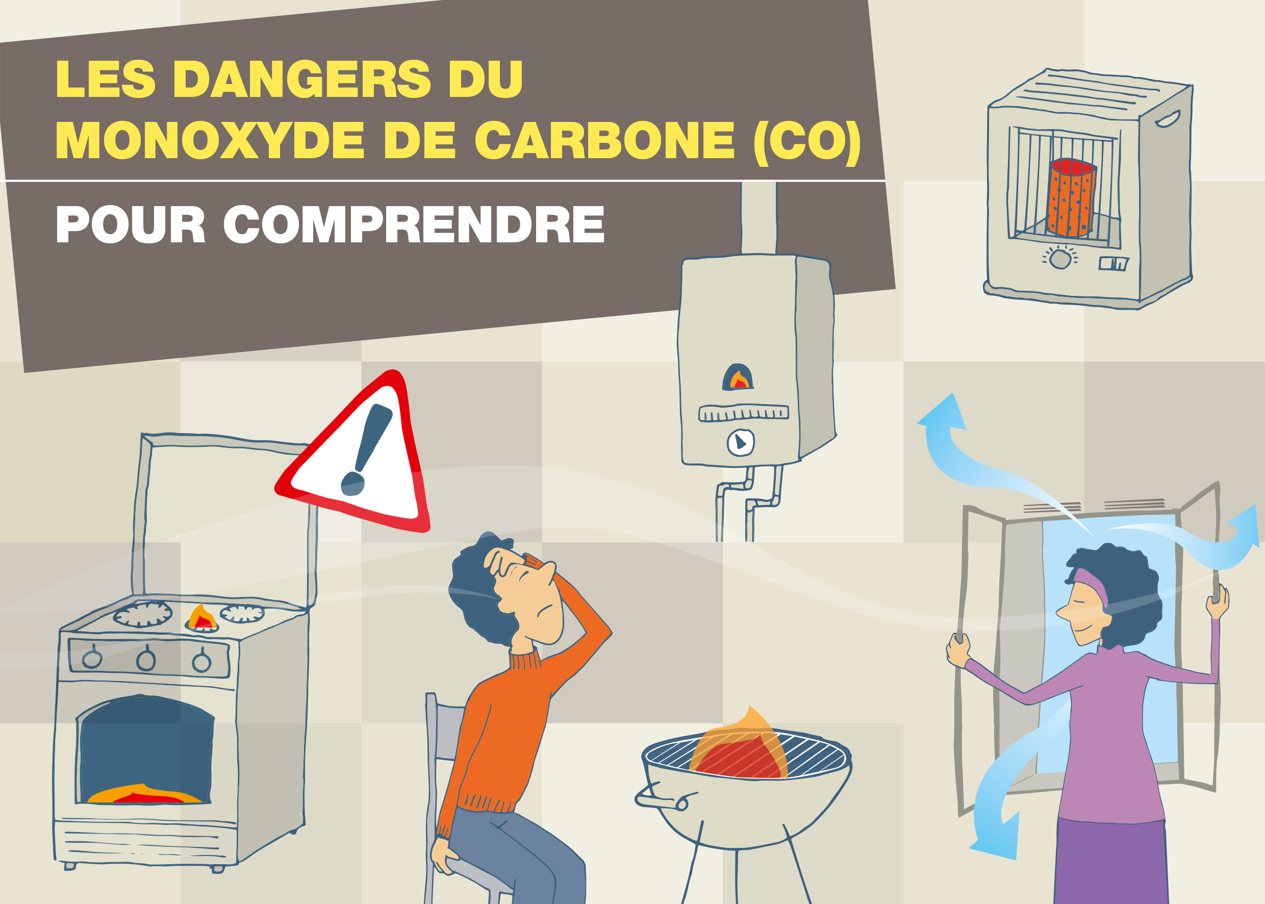 Illustration sur les dangers du monoxyde de carbone